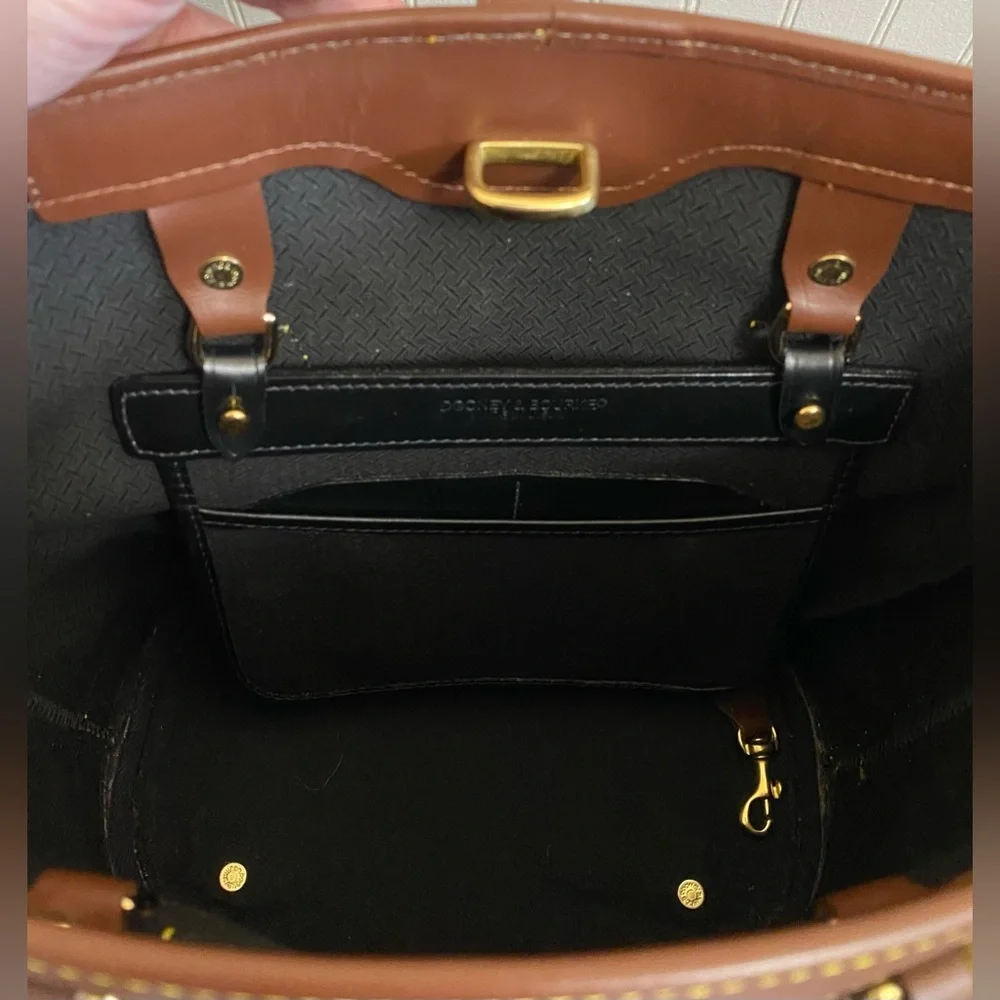 Dooney & Bourke Vintage Canvas Leather Bucket Tote - Picture 6 of 11